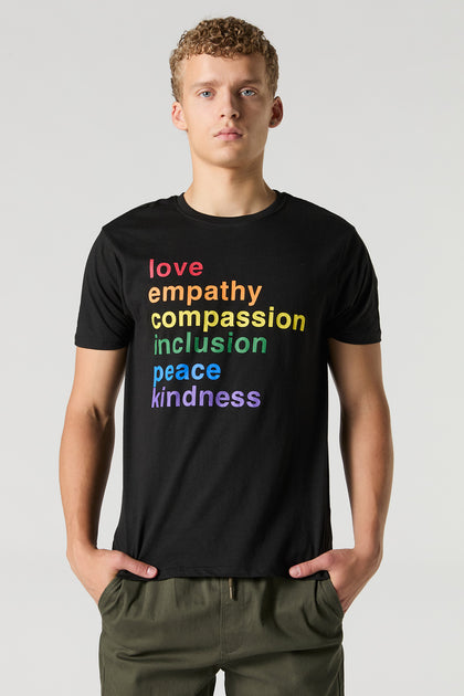 T-shirt à imprimé Love Compassion Kindness