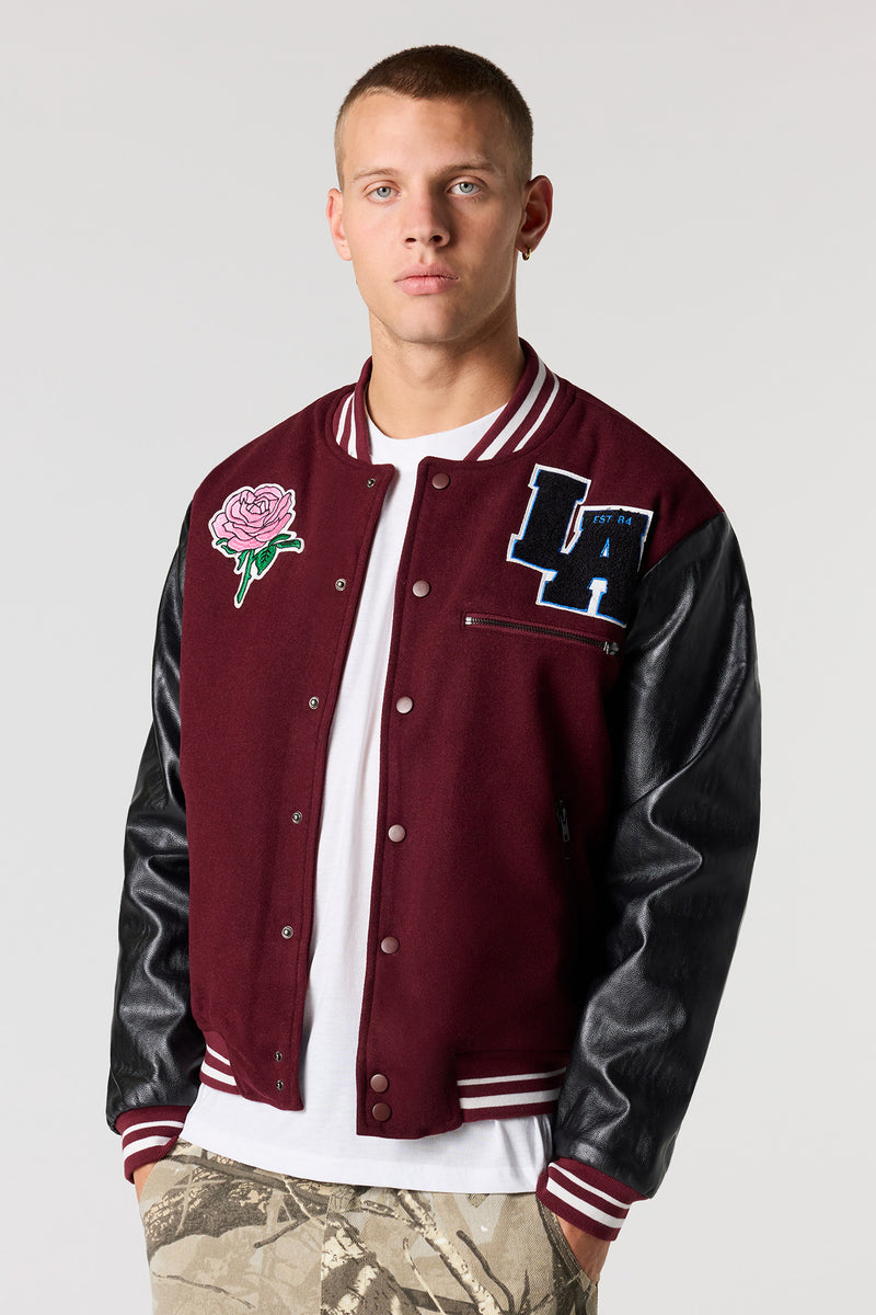 LA Chenille Embroidered Varsity Jacket