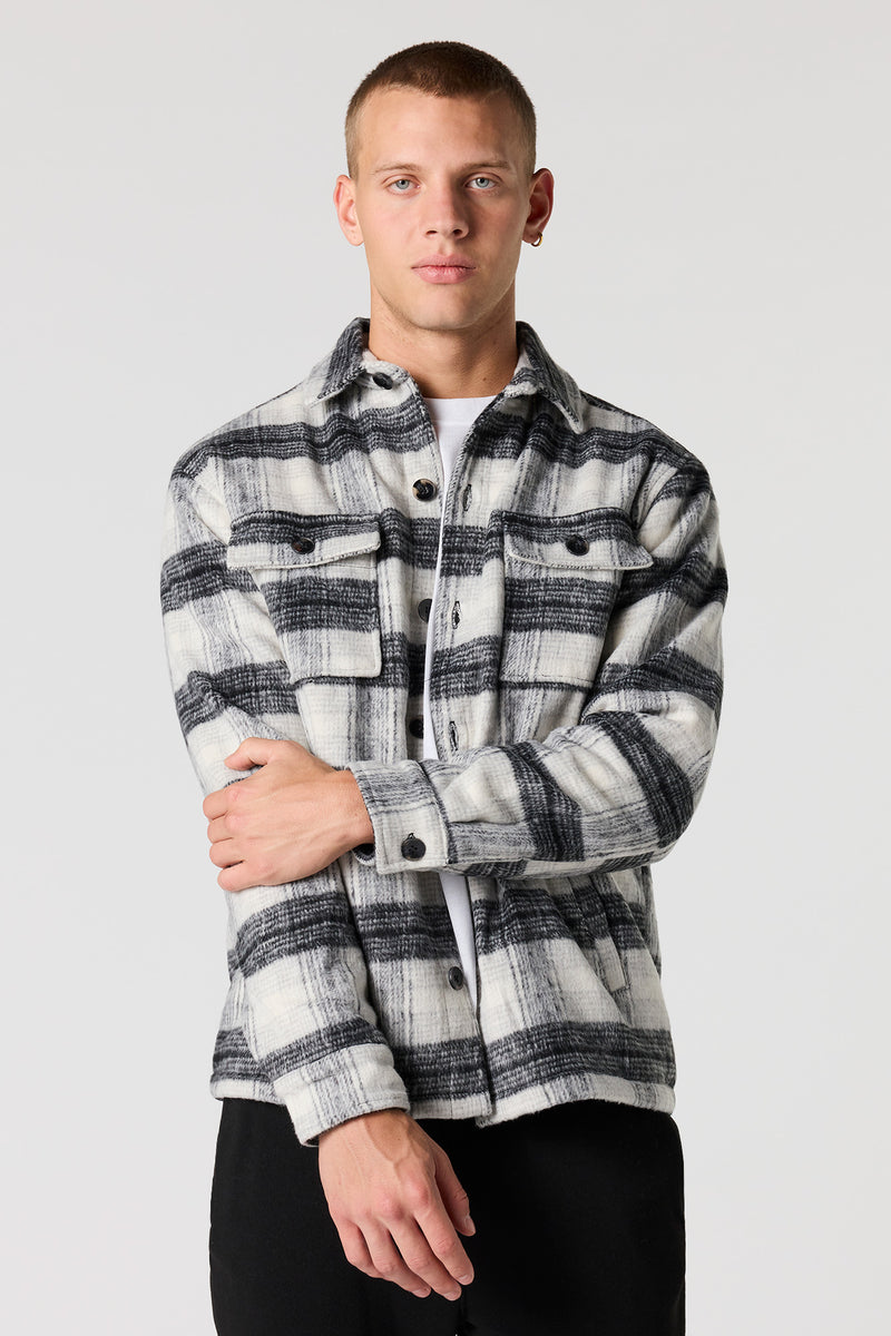 Plaid Faux Fur Lined Shacket
