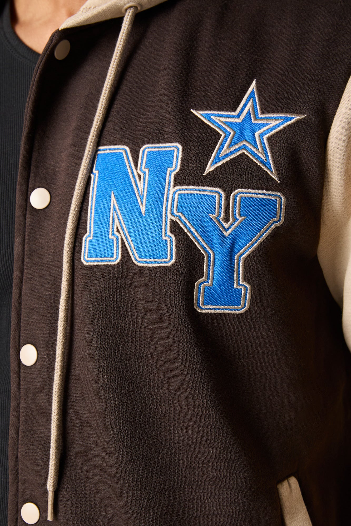 NY Embroidered Fleece Varsity Jacket