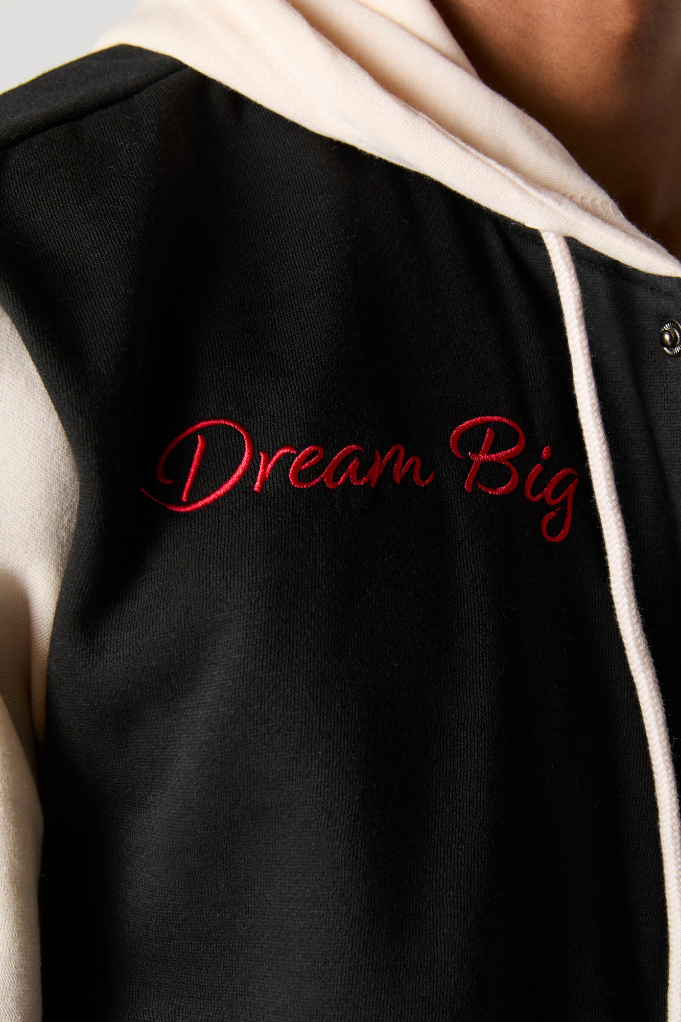 Dream Bear Embroidered Fleece Varsity Jacket