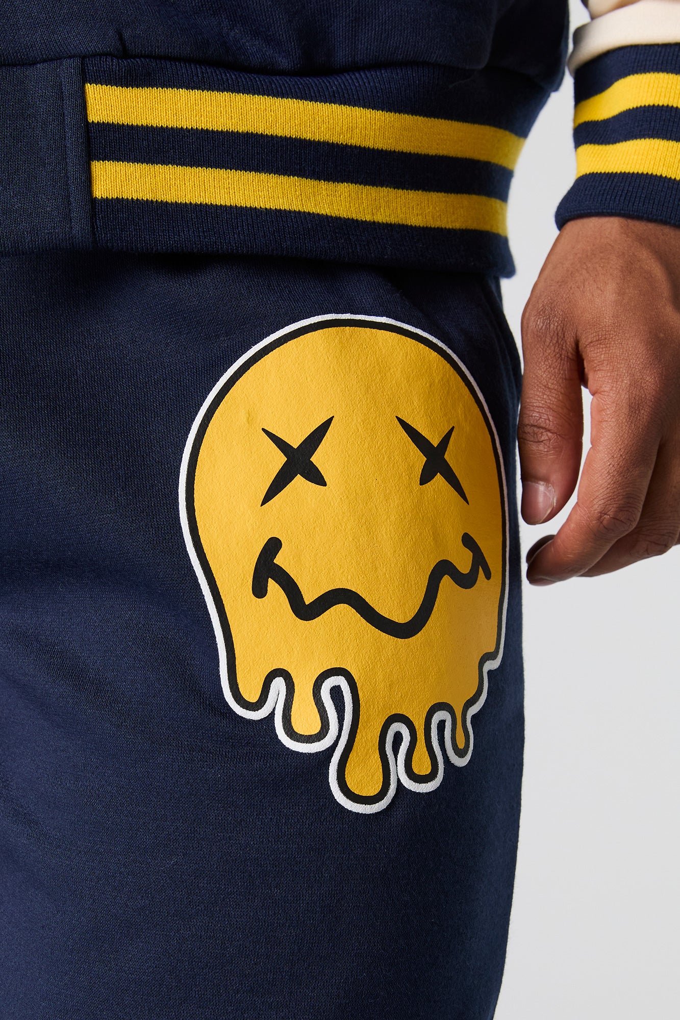 Melted Smiley Embroidered Fleece Varsity Sweatpant