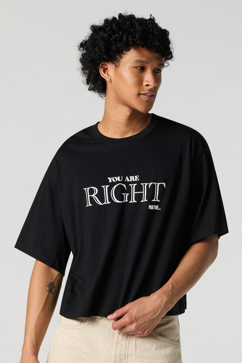 T-shirt carré à imprimé You're Maybe Right
