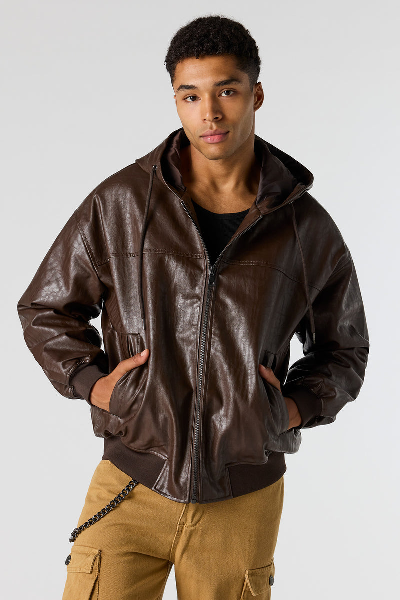 Crocodile Faux Leather Hoodie