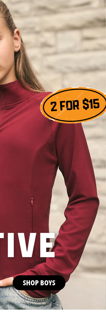 Active from 2 for $15. Shop Boys. 