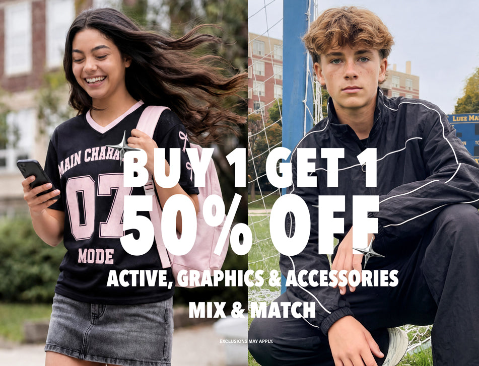 BUY 1 GET 1 50% OFF Jeans, Active & Graphics
