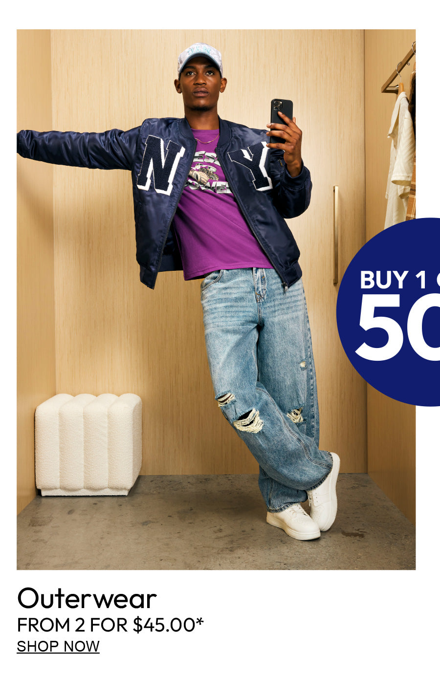Buy 1 Get 1 50% Off. Men's Outerwear from 2 for $45.00. Shop Now.