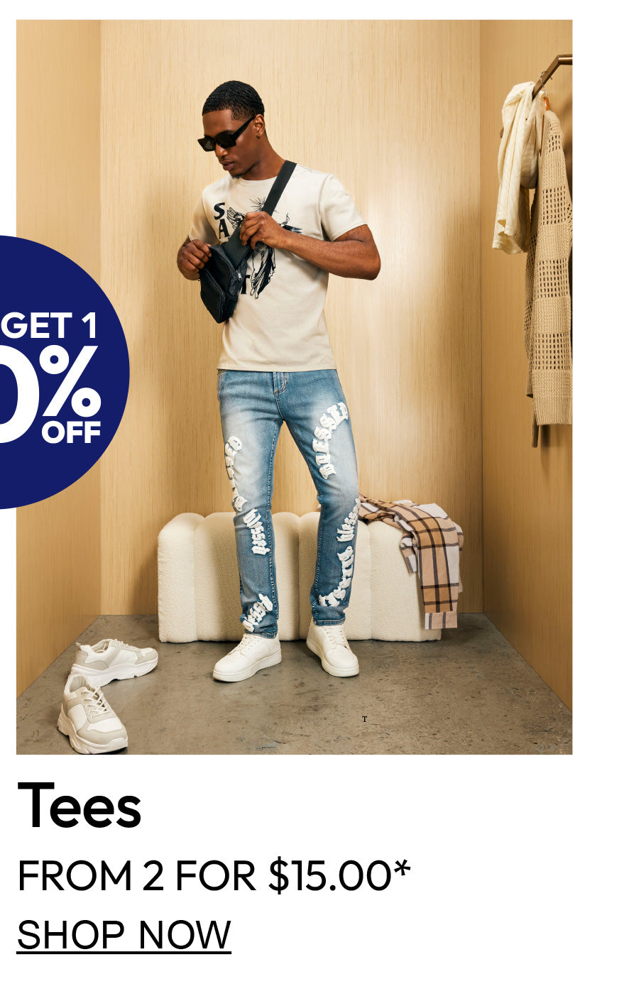 Buy 1 Get 1 50% Off. Men's tees from 2 for $15.00. Shop Now.