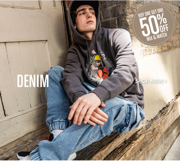 Buy One Get One at 50% Off - Shop Men's Denim