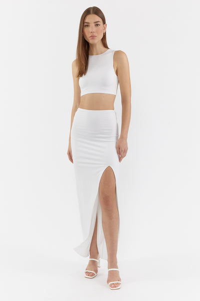 Bodycon skirt with clearance split