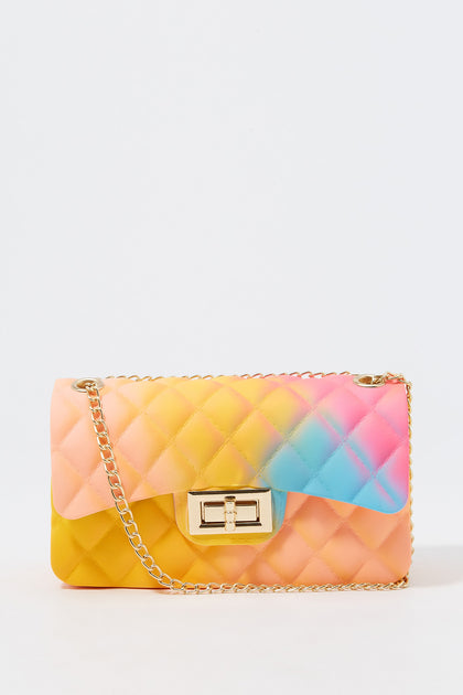 Multicolour Quilted Jelly Cross-Body Bag