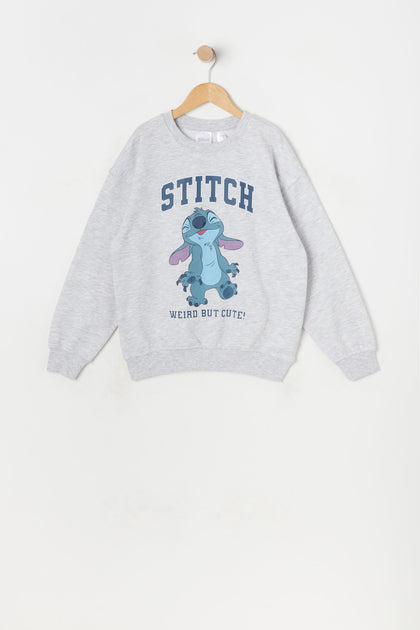 pyjashort fille avec motif stitch et message - disney gris fille